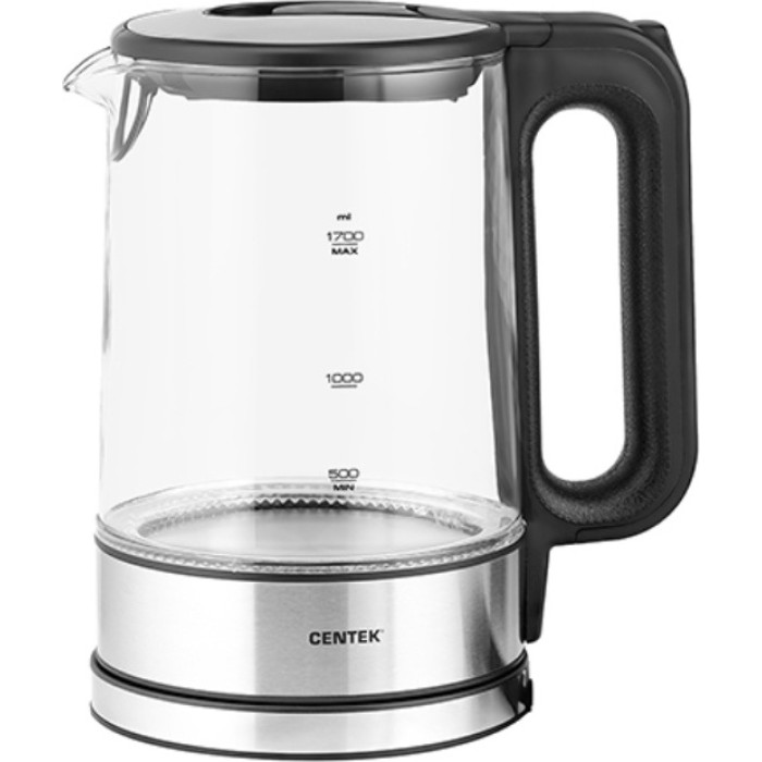 Электрочайник CENTEK CT-0032 черный, серый, стальной