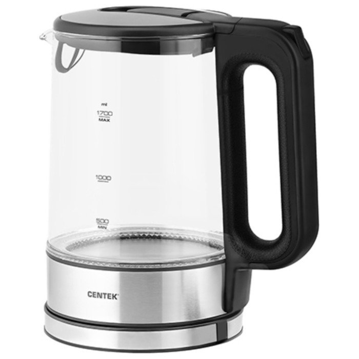 Электрочайник CENTEK CT-0032 черный, серый, стальной