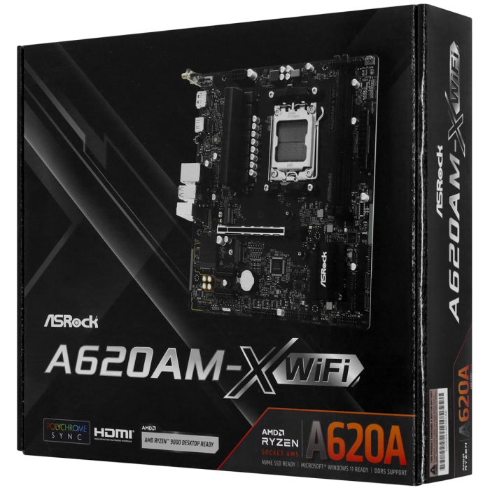 MB Socket AM5, MATX, AMD A620A (DP+HDMI) ASRock A620AM-X WiFi, 2DDR5, 1PCIx16,PCIx1