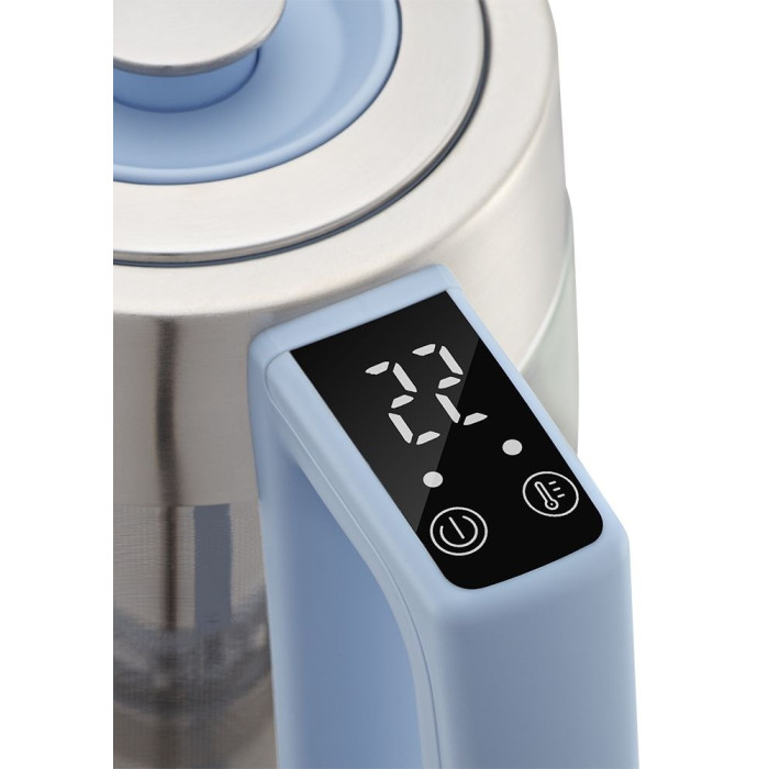 Электрочайник Kitfort КТ-6617 стальной, голубой