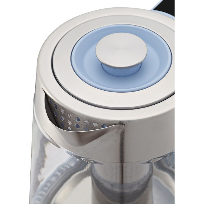 Электрочайник Kitfort КТ-6617 стальной, голубой