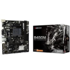 BIOSTAR MB B450 AM4 2 x DDR4 4 x SATA II 1 x VGA Port 1 x HDMI Port 1 x LAN port Micro ATX<br>