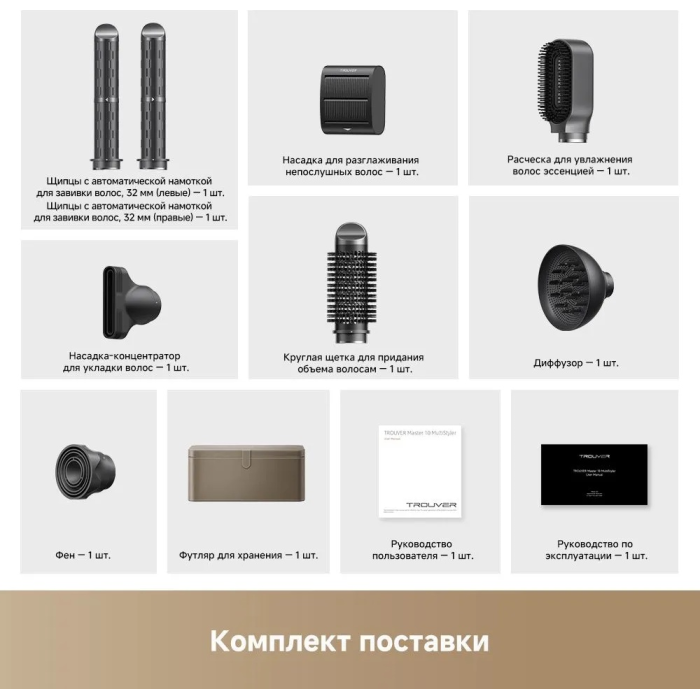 TROUVER Master 10 фен серый, серебряный