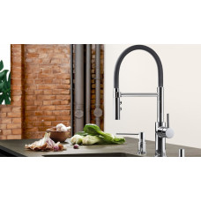 Смеситель для кухни (мойки) Blanco CATRIS-S FLEXO SATIN DARK STEEL, однозахватный