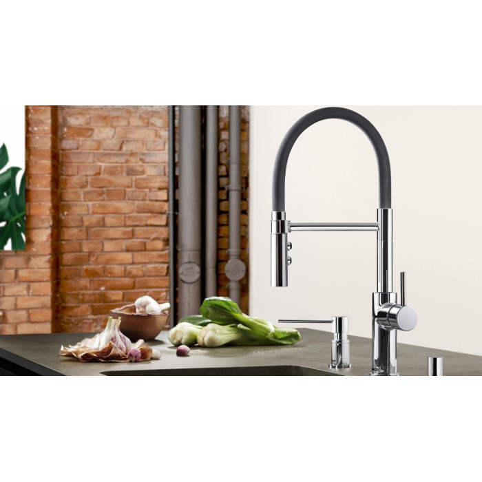 Смеситель для кухни (мойки) Blanco CATRIS-S FLEXO SATIN DARK STEEL, однозахватный