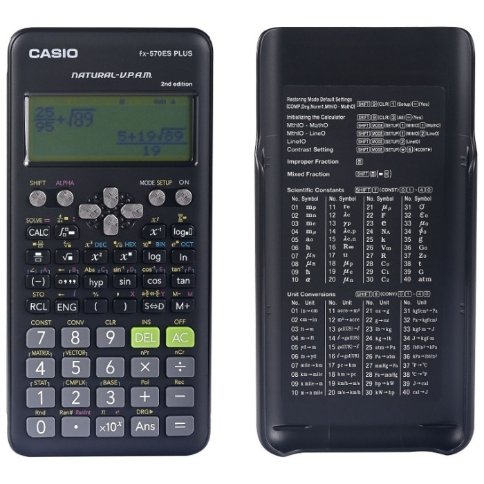 CASIO FX-570ESPLUS-2WETD, 12-разрядный, черный