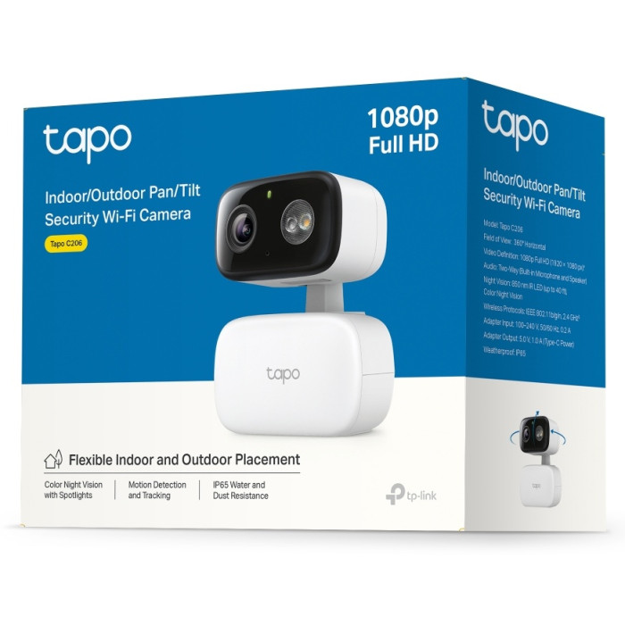 TP-LINK камера видеонаблюдения Tapo C206, 2MP, расширение 1920x1080