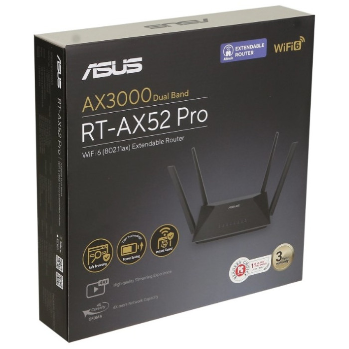 Wi-Fi роутер ASUS RT-AX52 Pro 90IG08T0-MO3H10