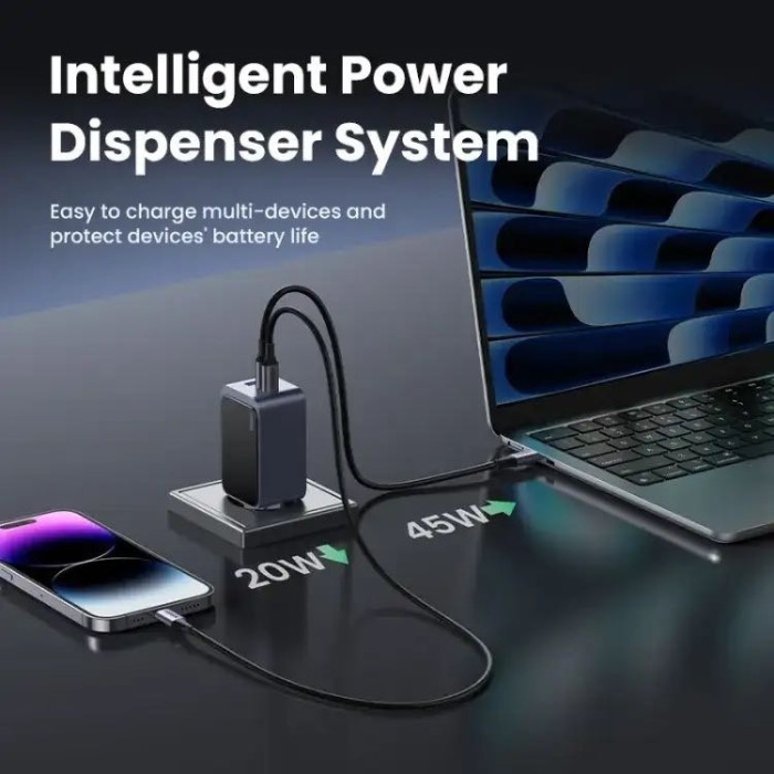 Ugreen X553 (35042) USB Type-C, USB 65 Вт серый