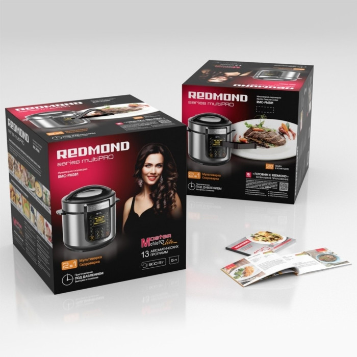 Скороварка/мультиварка REDMOND RMC-PM381 серебристый