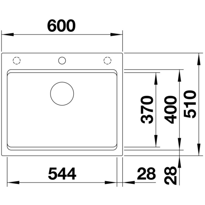 Кухонная мойка Blanco Etagon 6 - черный матовый (525890) 60х51х22 см, искусственный камень, тон черный