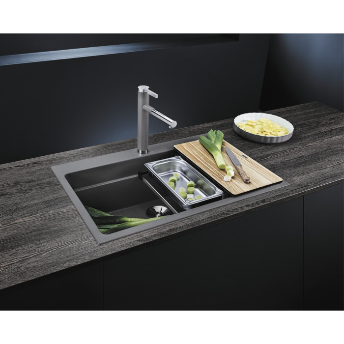 Кухонная мойка Blanco Etagon 8 - антрацит (525187) 78х51х22 см, искусственный камень, тон антрацит