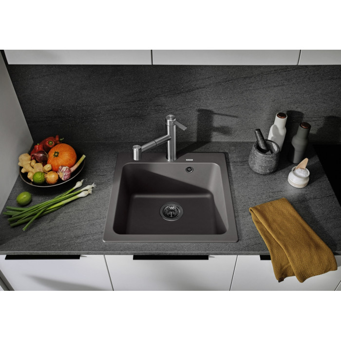 Кухонная мойка Blanco Naya 5 - вулканический серый (527310) 51.5х51х20 см, искусственный камень, тон вулканический серый