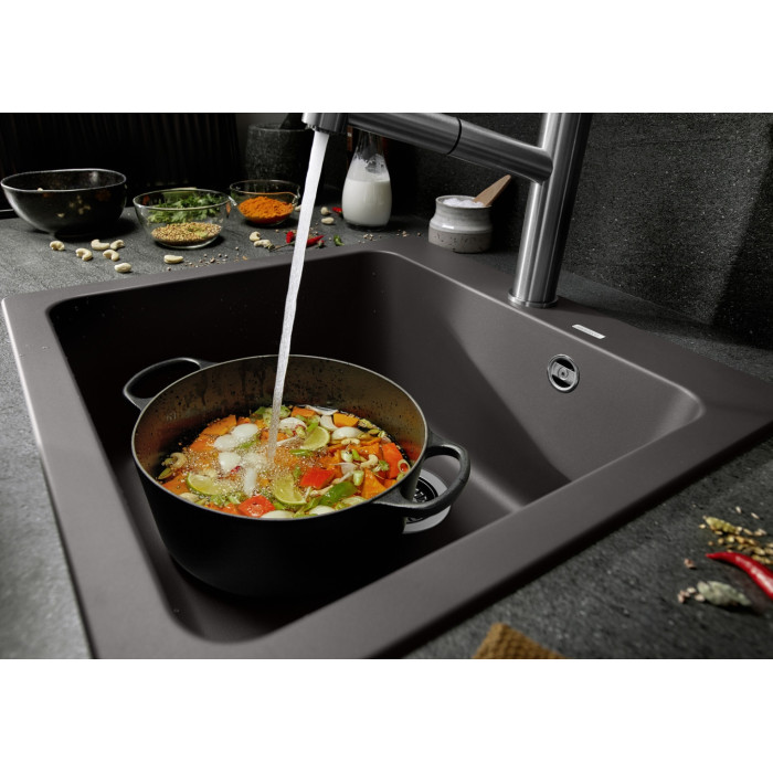 Кухонная мойка Blanco Naya 5 - вулканический серый (527310) 51.5х51х20 см, искусственный камень, тон вулканический серый