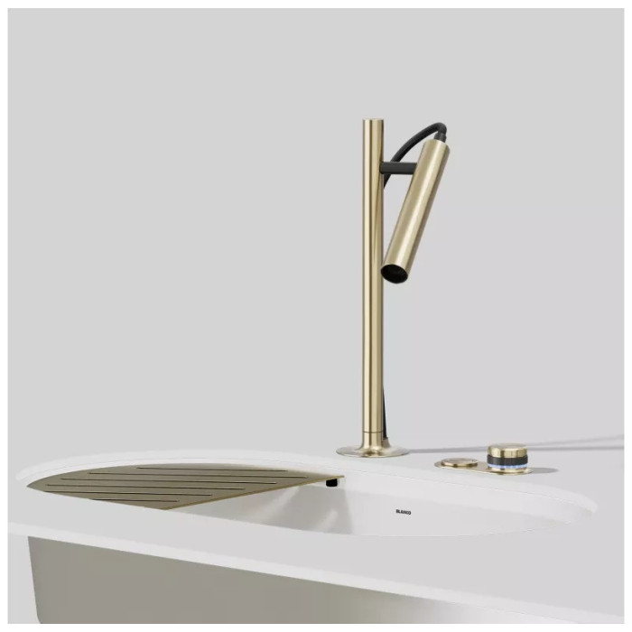 Смеситель Blanco Luneoo-S Satin Gold (527974), латунь, цвет золотой, сатин