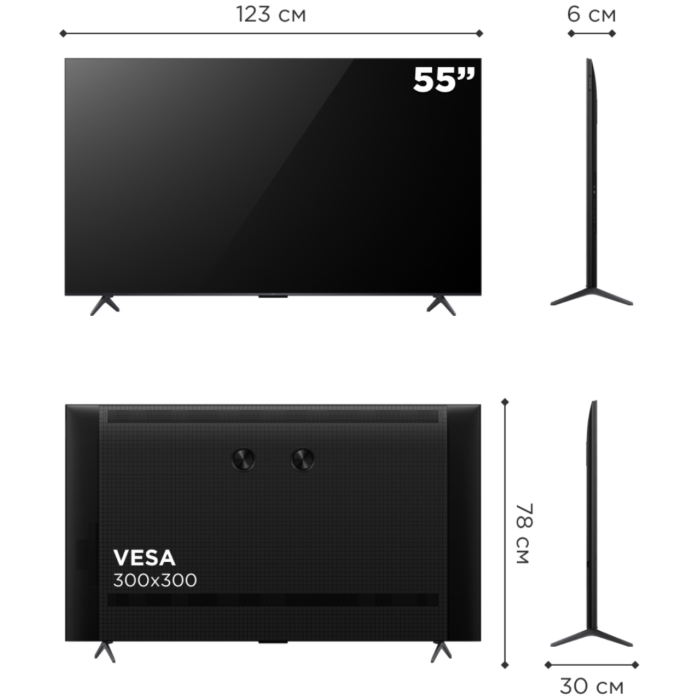TCL 55C6K 140 см черный