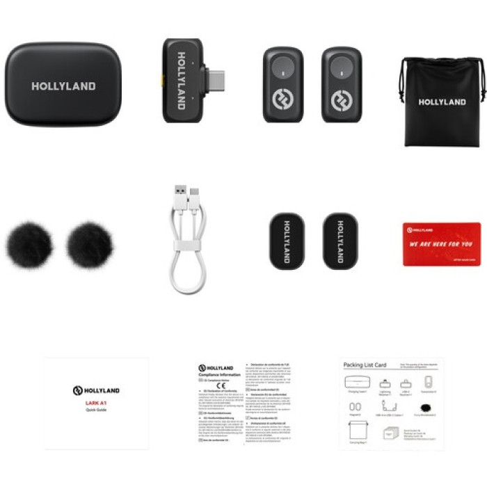 Микрофон Hollyland LARK A1 Duo USB-C черный