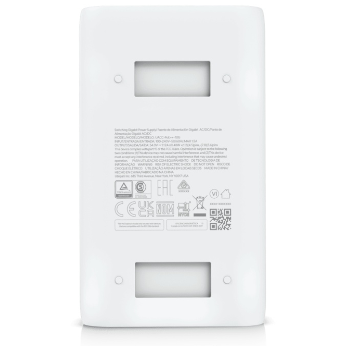 Ubiquiti PoE инжектор 10G PoE++ Adapter (60W) UACC-PoE++-10G 1 шт, пластик