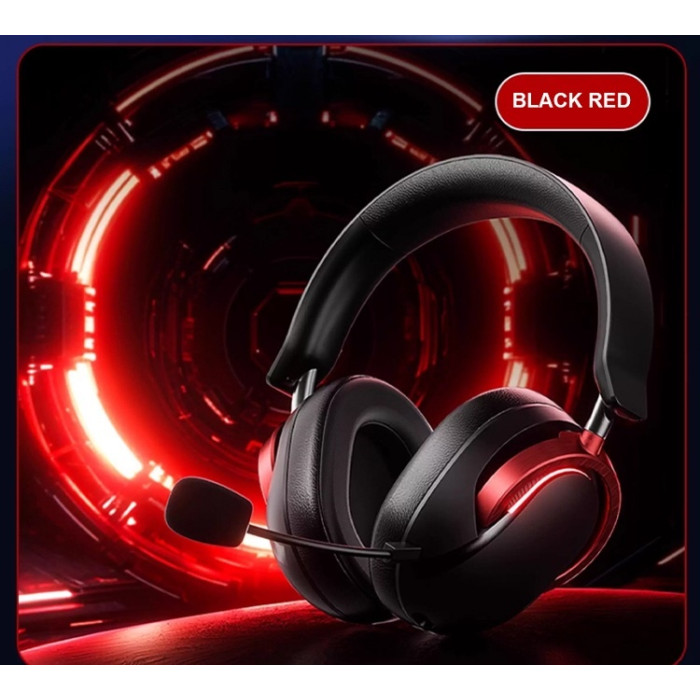Bluetooth headphone AULA A700, BT/cable/USB, Black Red