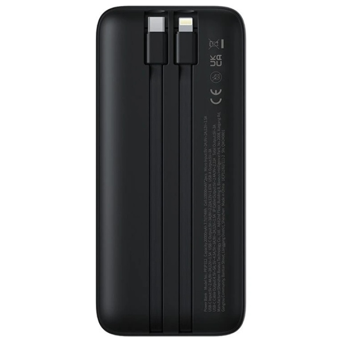Внешний аккумулятор Baseus Lipow Dual-Cable (P10079102123-00) 20000 мАч 22.5 Вт черный