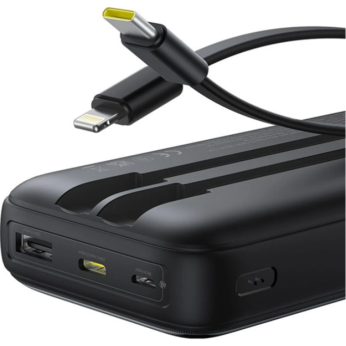 Внешний аккумулятор Baseus Lipow Dual-Cable (P10079102123-00) 20000 мАч 22.5 Вт черный