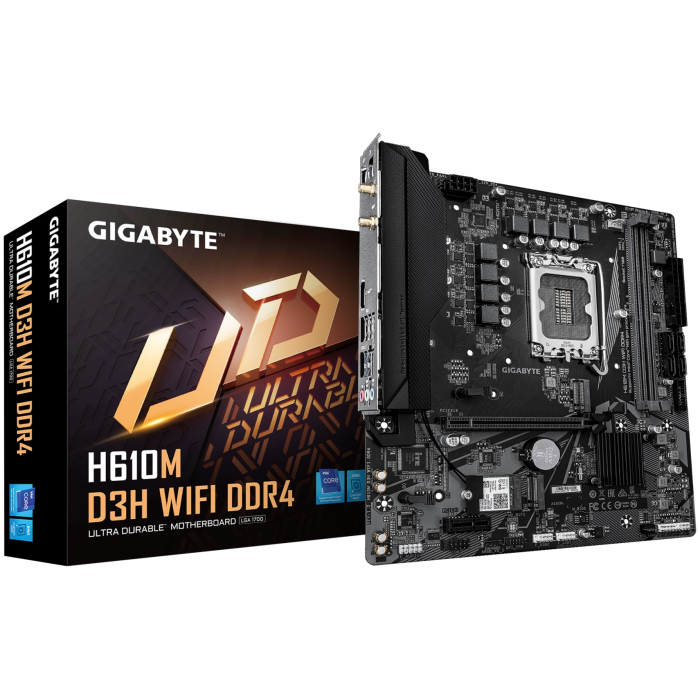 MB Socket1700, MATX, iH610 (HDMI), Gigabyte H610M D3H WIFI DDR4, 2DDR4, PCIx16, PCIx1