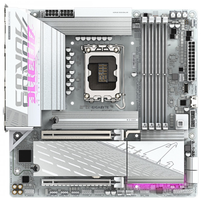 MB Socket1851, MATX, iB860 (DP+2HDMI), Gigabyte B860M AORUS ELITE WIFI6E ICE, 4DDR5, PCIx16