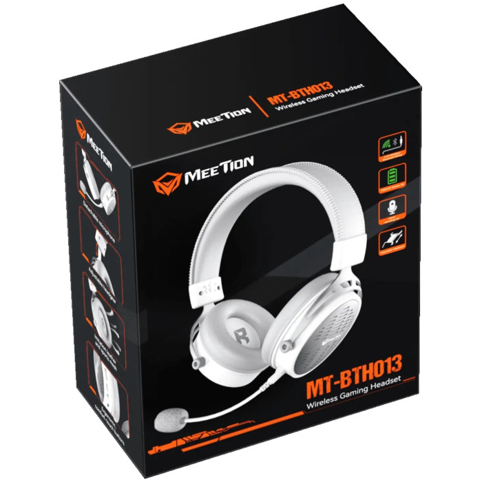 Bluetooth garnitura MeeTion BTH013, BT/wireless, 20-20000Hz, 118dB, Silvery White