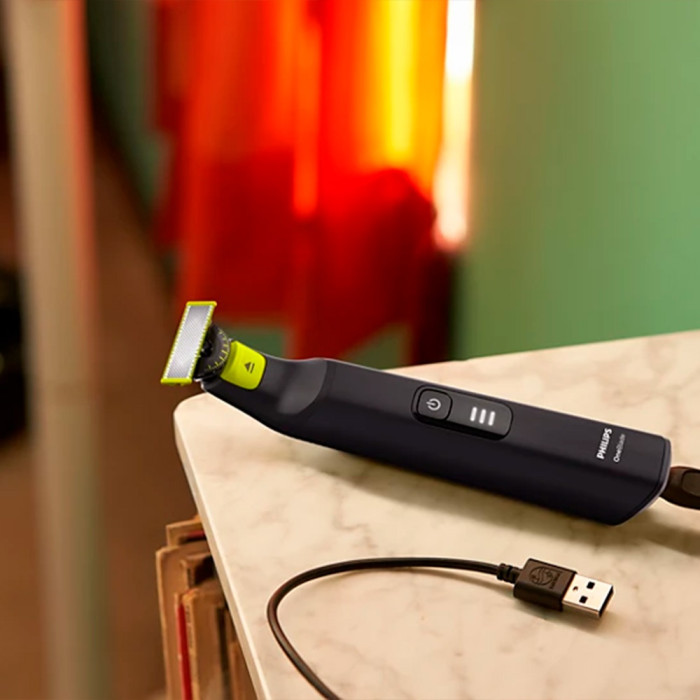 Philips триммер QP6532/10 черный, зеленый