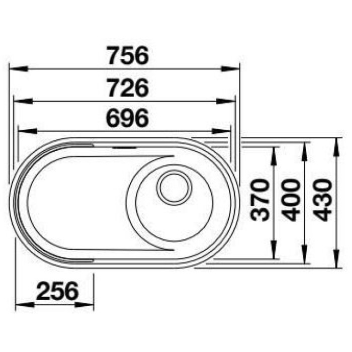 Кухонная мойка Blanco Oovalon 700-U черный (527989) 75.6х43х20 см, искусственный гранит, тон черный