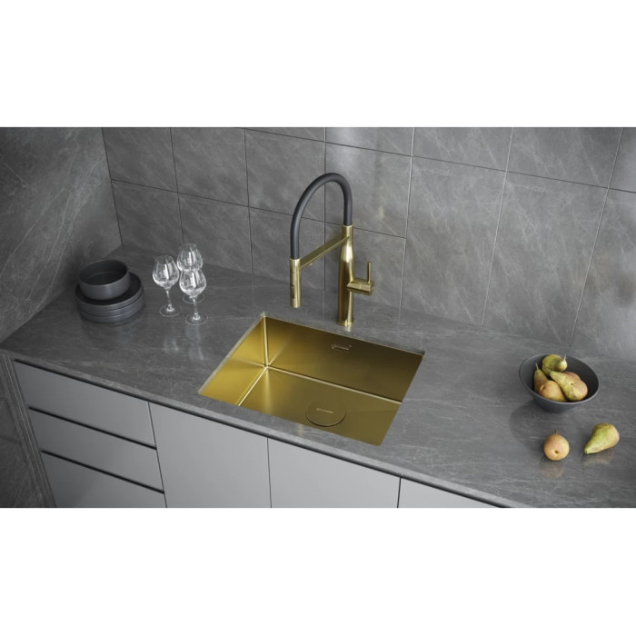 Кухонная мойка KuchenStern KRAFT 50 GL золото 501GL50 49х44х20 см, нержавеющая сталь, тон золотистый