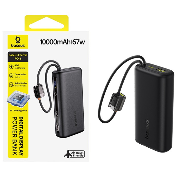 Портативный внешний аккумулятор Baseus EnerFill FC41 Power Bank 10000mAh 67W Cosmic Black