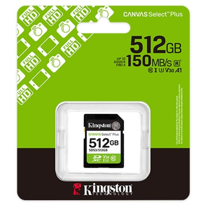 Карта памяти Kingston SDS3/512GB Canvas Select Plus C10 UHS-I U3 V30 512GB 80062