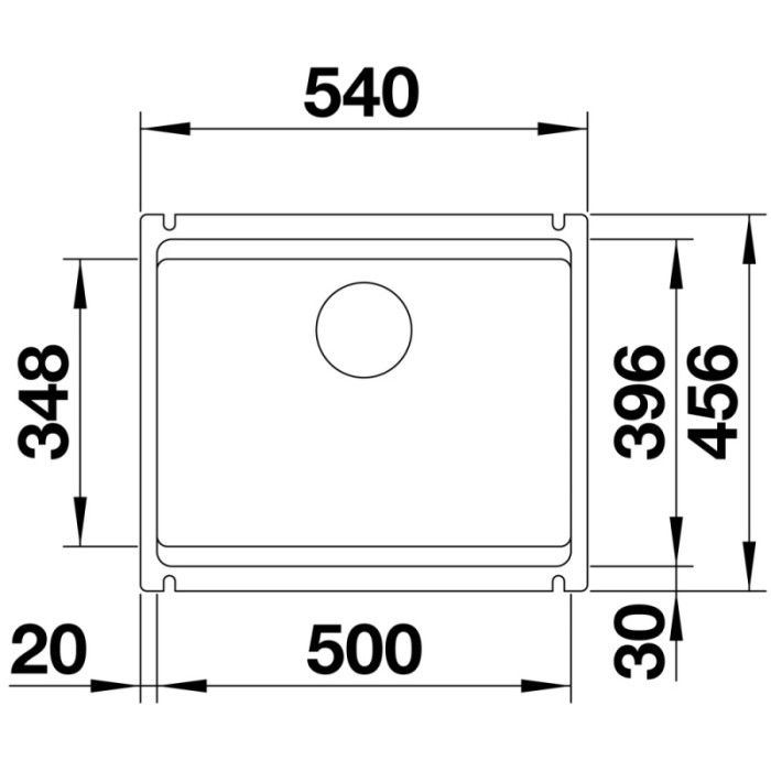 Кухонная мойка Blanco Etagon 500-U магнолия глянцевый (525150) 54х45.6х20 см, керамика, тон магнолия