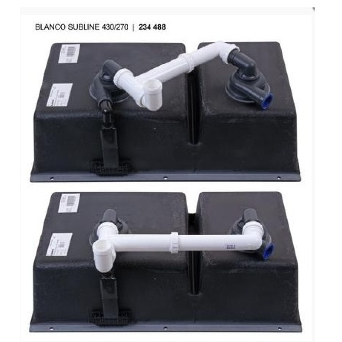 Кухонная мойка Blanco Subline 430-270-U 75.5х46х20 см, искусственный камень, тон серый беж