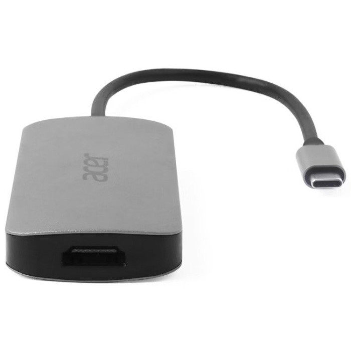 Док-станция Acer 7in1 Type C dongle: 1 x typeC, 1 x HDMI 4K60, 3 x USB3.2, 1 x SD/TF, 1 x PD, Gray