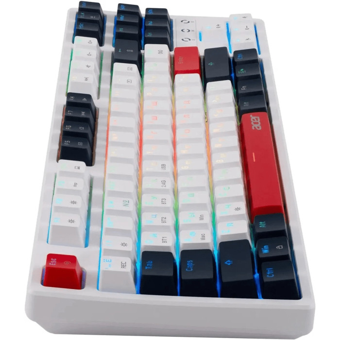 Клавиатура Acer OKR302 механическая белый USB беспроводная BT/Radio Multimedia for gamer для ноутбук