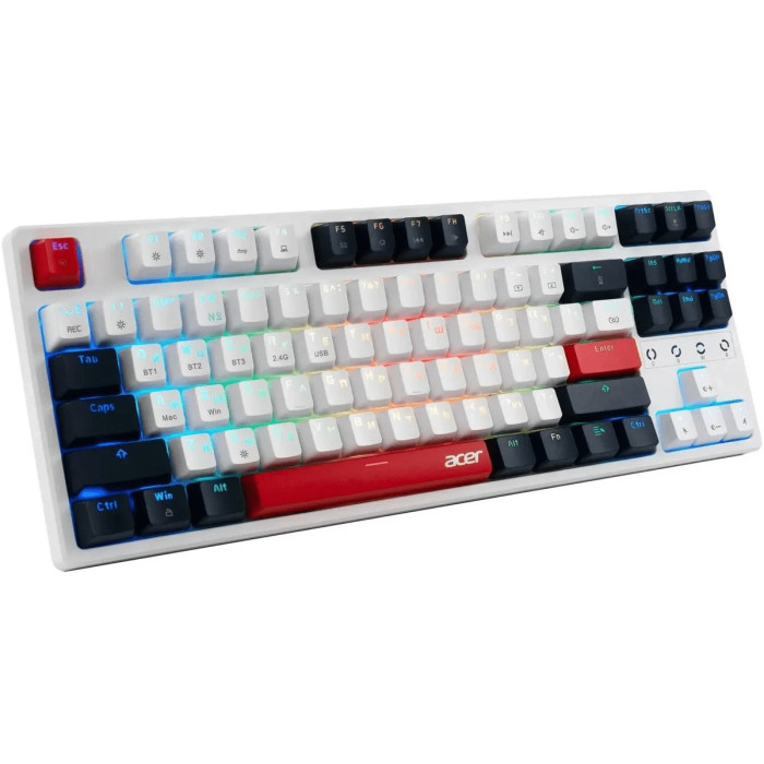 Клавиатура Acer OKR302 механическая белый USB беспроводная BT/Radio Multimedia for gamer для ноутбук