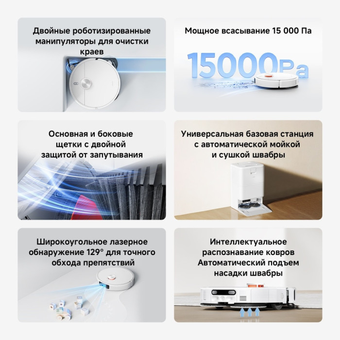 Робот-пылесос Xiaomi Robot Vacuum H50 Pro Белый (в комплекте с зарядной станцией OV42-JZGL)