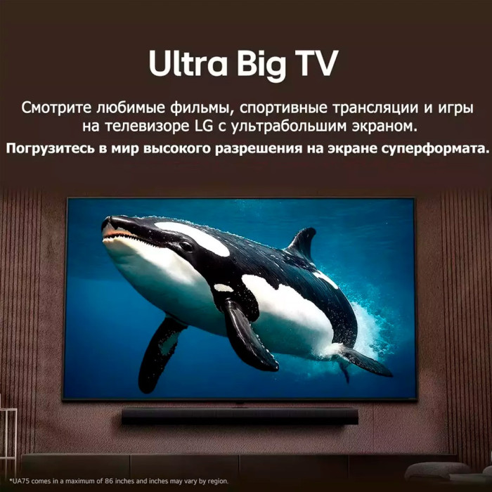 LG 65UA73006LA 165 см черный