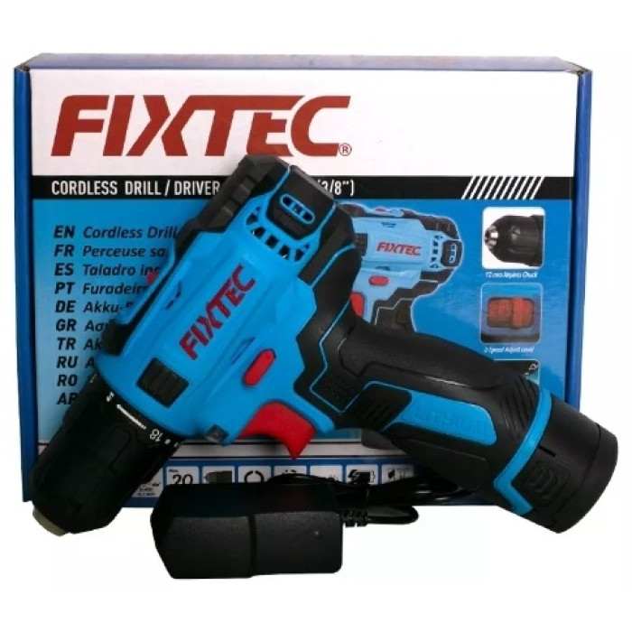FIXTEC шуруповерт FCD12L07 с кейсом и аккумуляторами