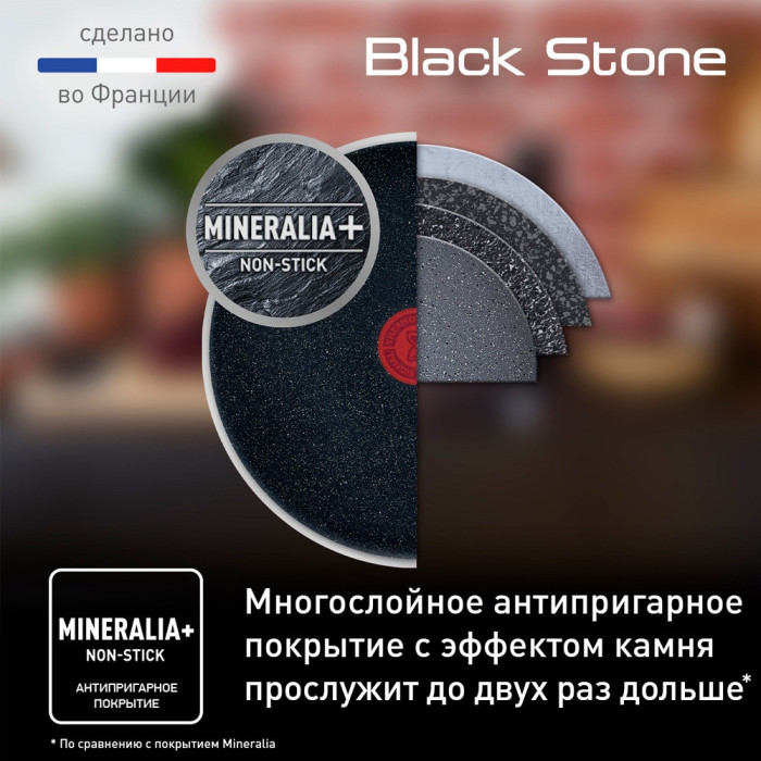 Сковорода TEFAL Black Stone 24см / G2810472