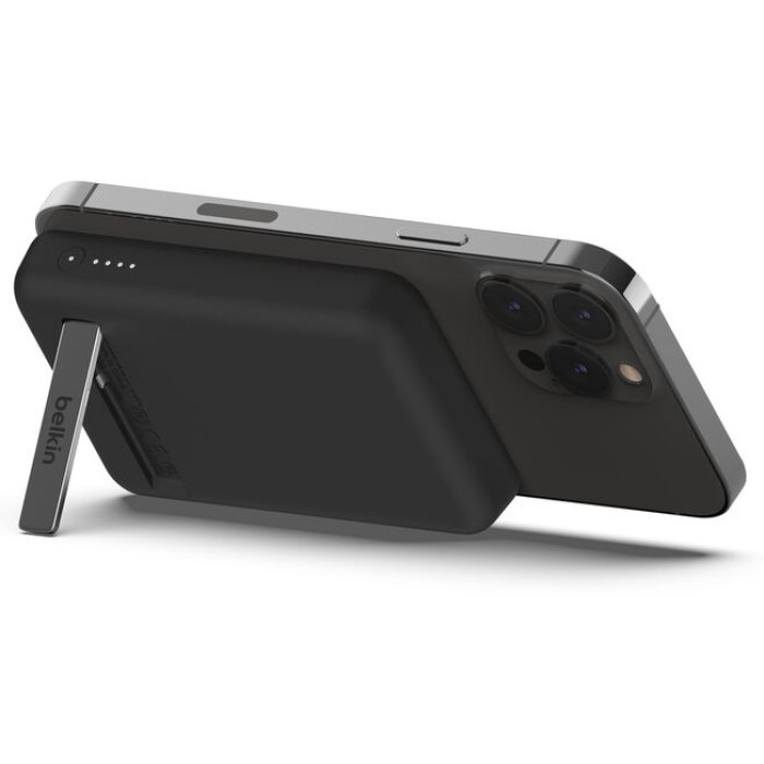 BELKIN 5K MAGNETIC WIRELESS POWER BANK + KICK STAND, BLACK