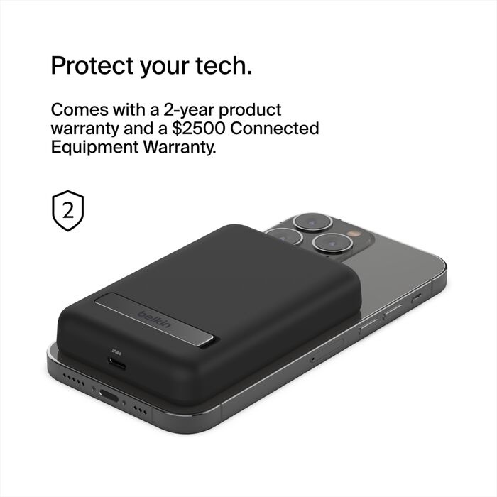 BELKIN 5K MAGNETIC WIRELESS POWER BANK + KICK STAND, BLACK