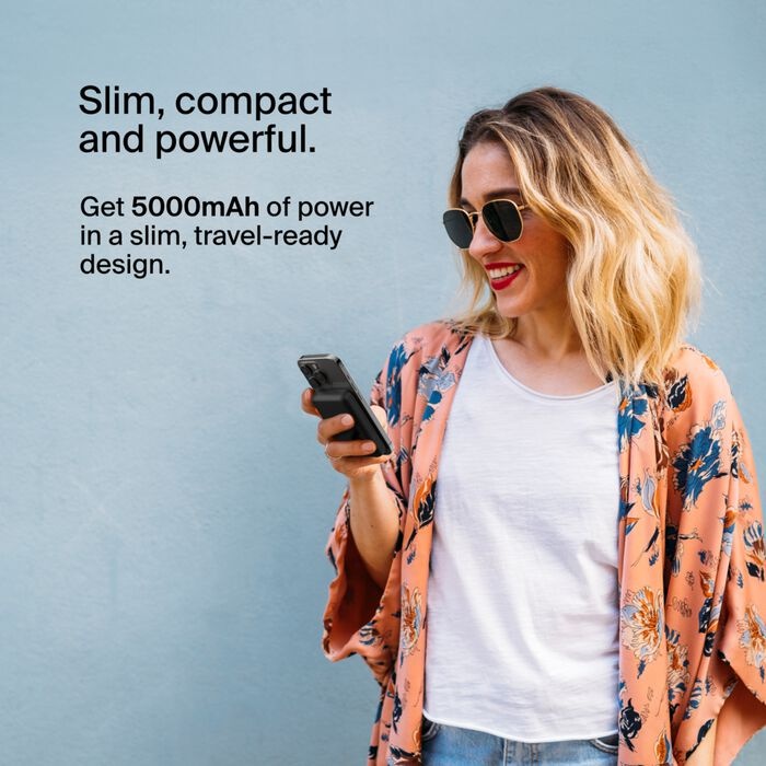 BELKIN 5K MAGNETIC WIRELESS POWER BANK + KICK STAND, BLACK