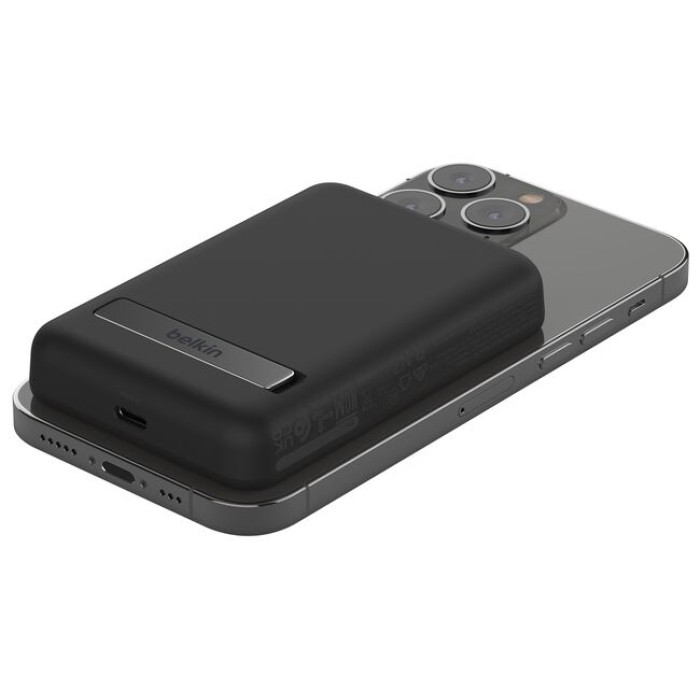BELKIN 5K MAGNETIC WIRELESS POWER BANK + KICK STAND, BLACK