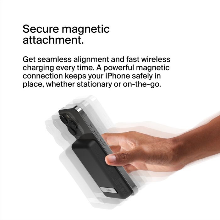 BELKIN 5K MAGNETIC WIRELESS POWER BANK + KICK STAND, BLACK