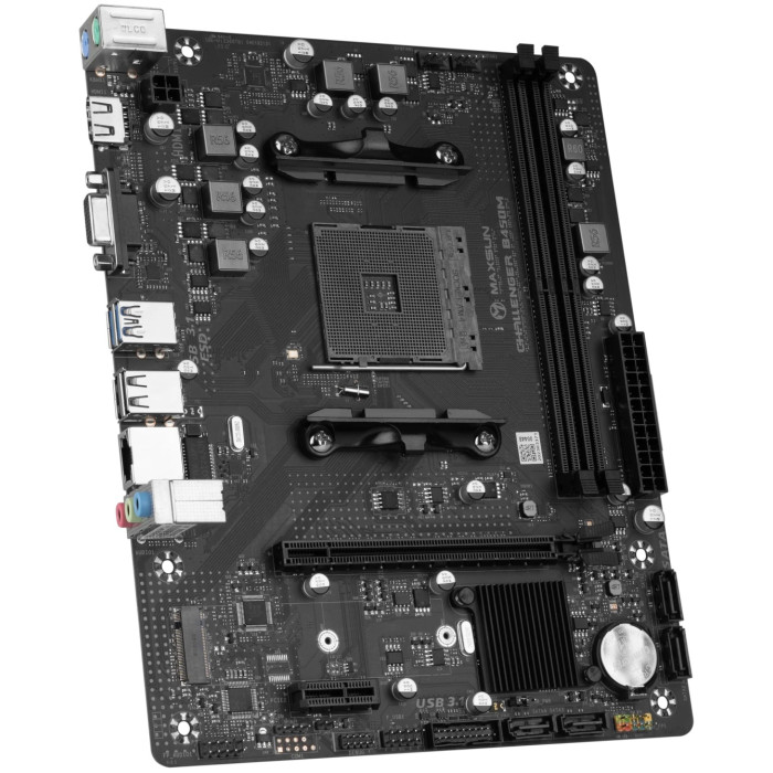 Материнская плата MaxSun Challenger B450M (V0), AM4, 2xDDR4, PCIe3.0, HDMI+VGA, M.2, mATX