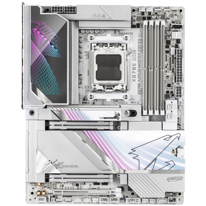Материнская плата GIGABYTE X870E AORUS MASTER X3D ICE, AM5, 4xDDR5, PCIe5.0, HDMI+2xUSB4, 2xM.2, ATX
