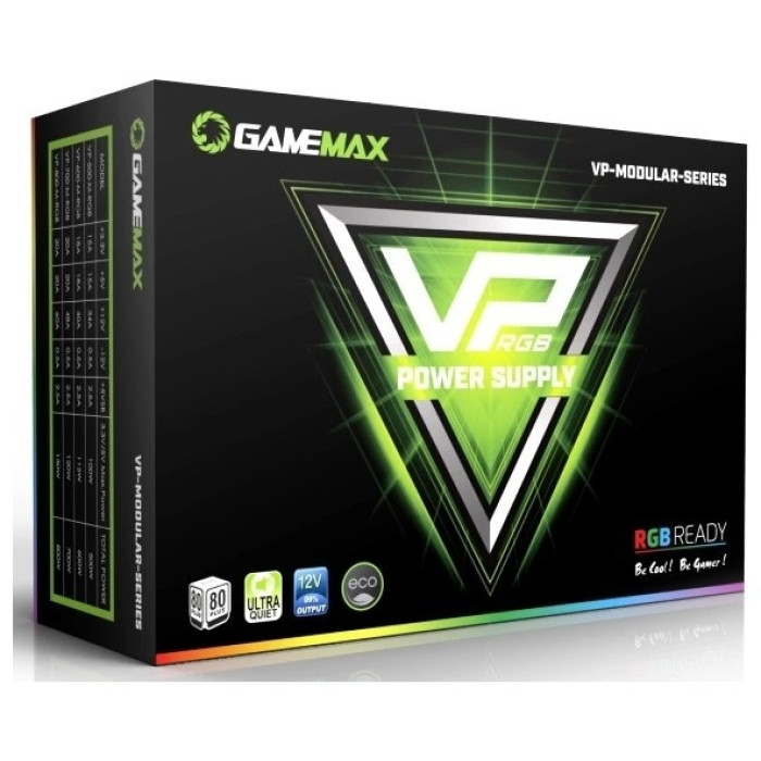 Блок питания Gamemax VP-800-RGB-M, 80+ Bronze